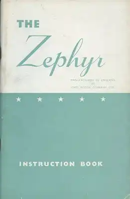 Ford Zephyr Bedienungsanleitung 5.1958