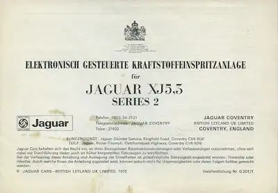 Jaguar XJ 5.3 Serie 2 elektronische Kraftstoffeinspritzung 1975