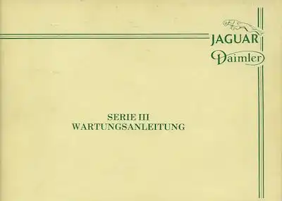 Jaguar XJ Serie III Wartungshandbuch 11.1979