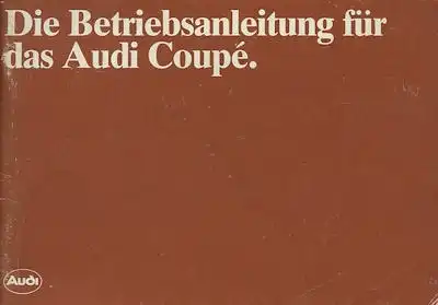Audi Coupé Bedienungsanleitung 11.1980