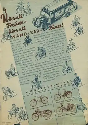 Wanderer Motorfahrrad und Fahrrad Programm 2.1936