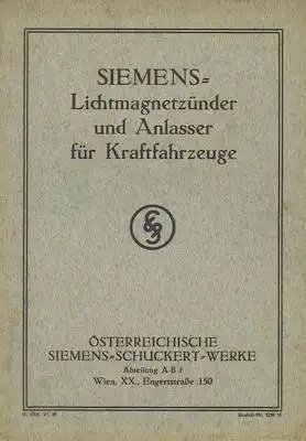 Siemens Lichtmagnetzünder und Anlasser für Kfz 6.1928