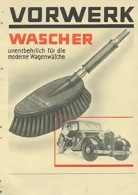Vorwerk Wascher für Wagenwäsche Prospekt 1930er Jahre