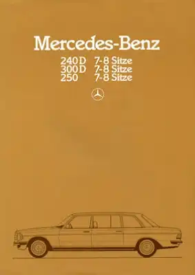 Mercedes-Benz 240 D 300 D 250 7-8 Sitze Prospekt 5.1983