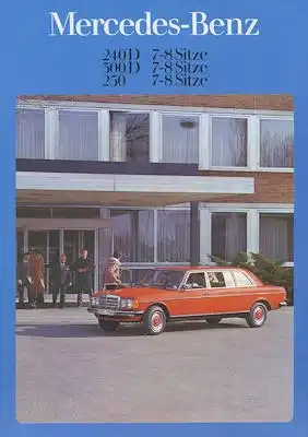 Mercedes-Benz 240 D 300 D 250 7-8 Sitze Prospekt 8.1979