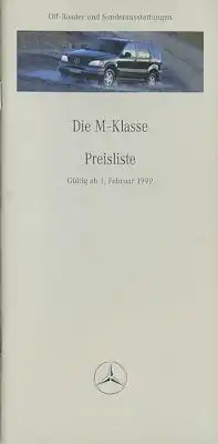 Mercedes-Benz M-Klasse Preisliste 2.1999