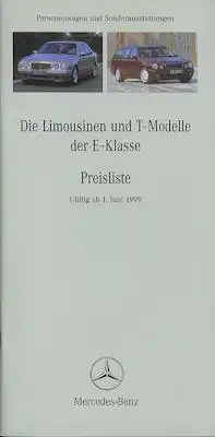 Mercedes-Benz E-Klasse Preisliste 6.1999