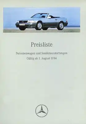 Mercedes-Benz Preisliste 8.1994