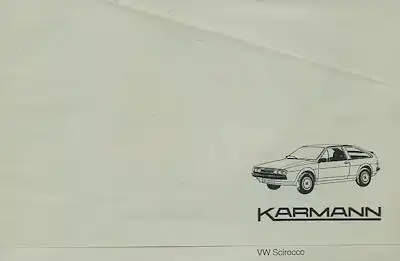 VW / Karmann Scirocco 2 Prospekt ca. 1981