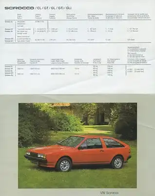 VW / Karmann Scirocco 2 Prospekt ca. 1981