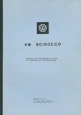 VW Scirocco Reparaturanleitung 5.1974