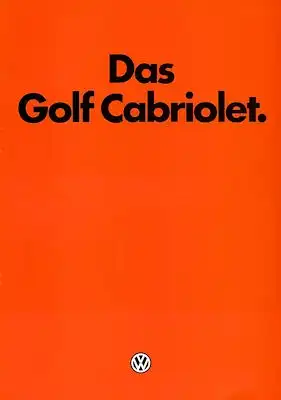 VW Golf 1 Cabriolet Prospekt 8.1983