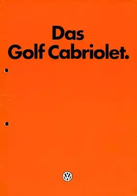 VW Golf 1 Cabriolet Prospekt 8.1979