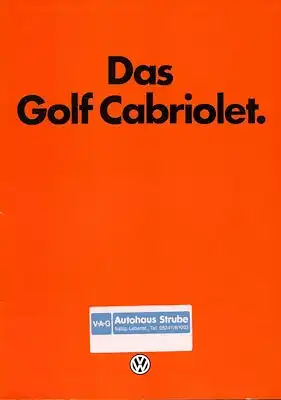 VW Golf 1 Cabriolet Prospekt 1.1984