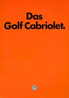 VW Golf 1 Cabriolet Prospekt 1.1982