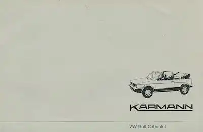 VW / Karmann Golf 1 Cabriolet Prospekt 1980er Jahre