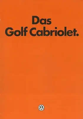 VW Golf 1 Cabriolet Prospekt 8.1979
