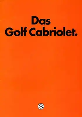 VW Golf 1 Cabriolet Prospekt 1.1983