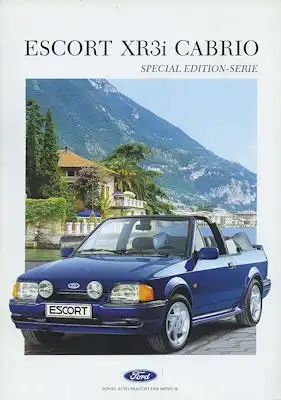 Ford Escort XR3i Cabrio Special Edition Serie Prospekt 12.1989