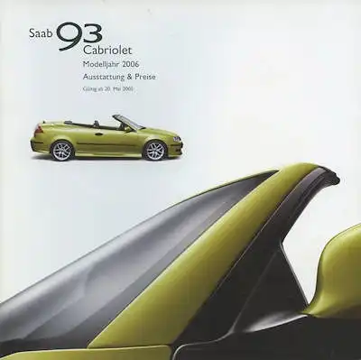 Saab 93 Cabriolet Preisliste 5.2005