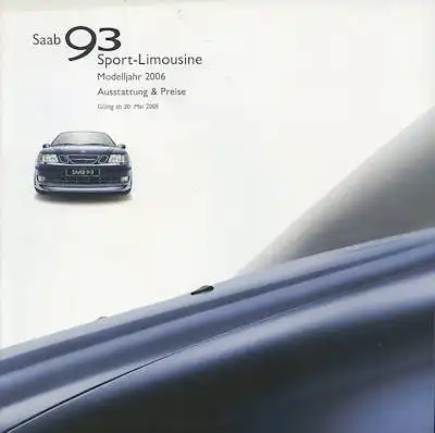 Saab 93 Sport Limousine Preisliste 5.2005