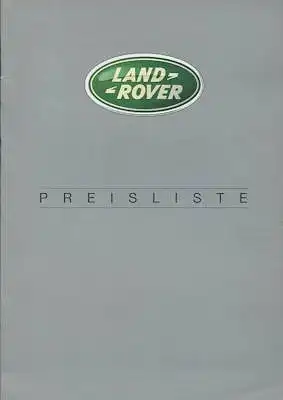 Land Rover Preisliste 12.1999