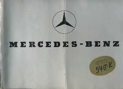Mercedes-Benz 540 K Prospekt 1937