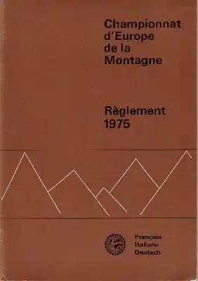 Ausschreibung zur Europa-Bergmeisterschaft 1975