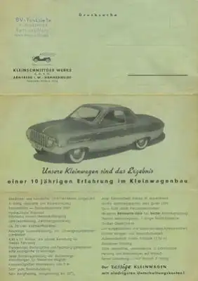 Kleinschnittger F 250 C / S / Super Prospekt 1950er Jahre