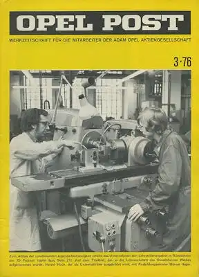 Opel Post, Zeitschrift für Mitarbeiter 1976 Heft 3