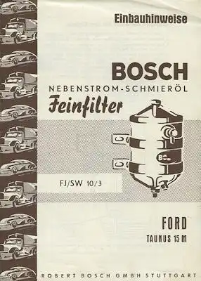 Bosch Nebenstrom-Schmieröl Feinfilter für Ford 15 M 5.1956