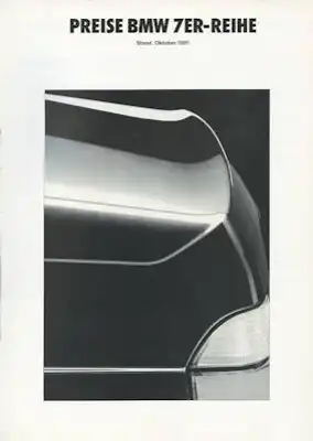 BMW 7er Preisliste 10.1991