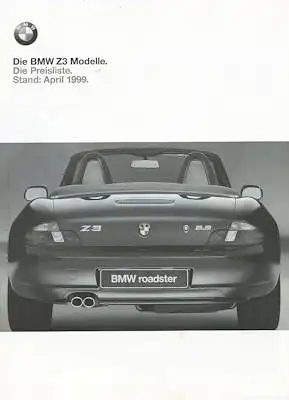 BMW Z 3 Preisliste 4.1999