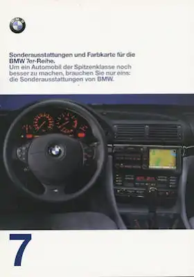 BMW 7er Sonderausstattung + Farben Prospekt 1998