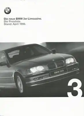 BMW 3er Limousine Preisliste 4.1998