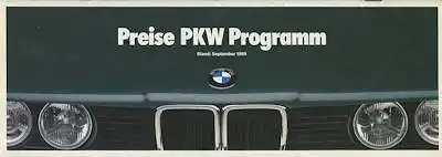 BMW Preisliste 9.1989