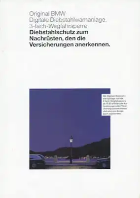 BMW Diebstahlwarnanlage Prospekt 1993