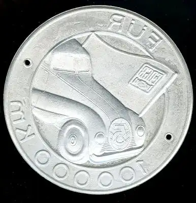 Plakette FDGB / EMW 100 000 km 1950er Jahre