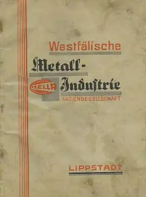 Hella Katalog 1930er Jahre