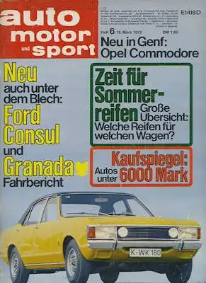 Auto, Motor & Sport 1972 Heft 6