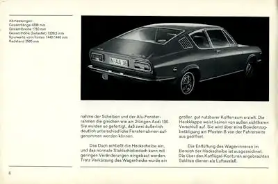 Audi 100 Coupé S internes Prospekt ca. 1971