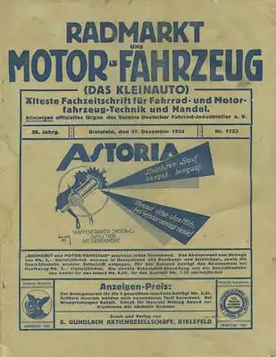 Rad-Markt und Motorfahrzeug 27.12.1924 Nr. 1753