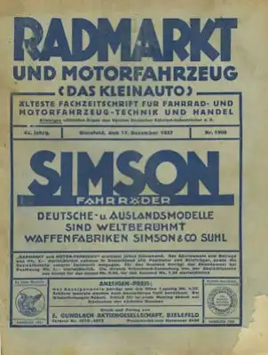 Rad-Markt und Motorfahrzeug 17.12.1927 Nr. 1908