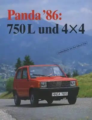 Fiat Panda 750 L + 4x4 Prospekt 8.1986