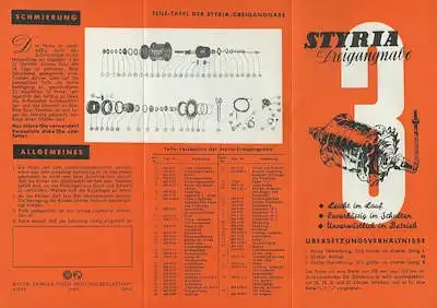 Styria Dreigang Nabe Prospekt 1950er Jahre