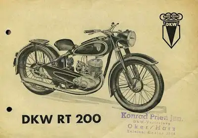 DKW RT 200 Prospekt 1951