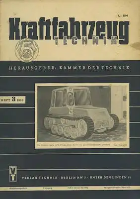 Kraftfahrzeugtechnik KFT 1953 Heft 3