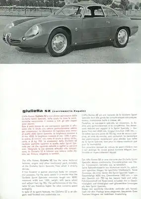 Alfa-Romeo Giulietta SZ Prospekt ca. 1965