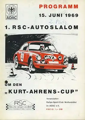 Programm 1. RSC Autoslalom Kurt-Ahrens-Cup 15.6.1969