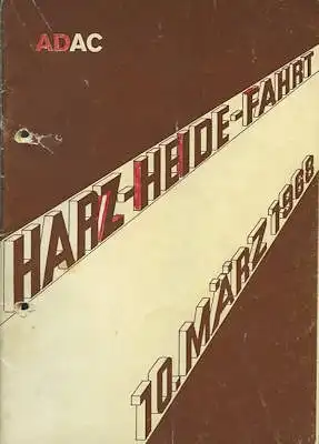 Programm Harz-Heide-Fahrt 10.3.1968